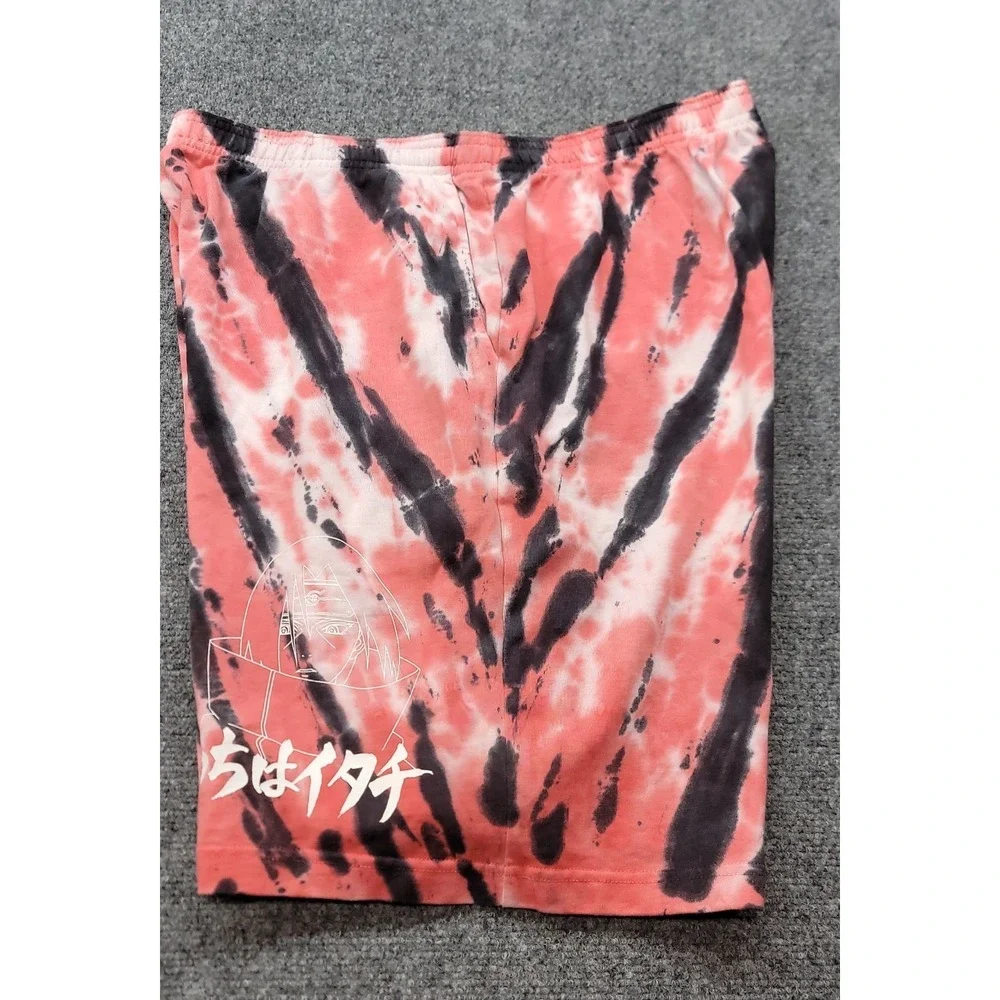Hypland X Naruto Shippuden Skater Shorts Adult Large Red Tie Dye Inseam 9